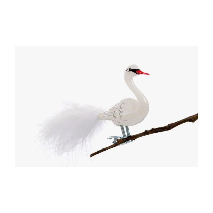 Fugl i glas med klips Svane set fra den anden side af