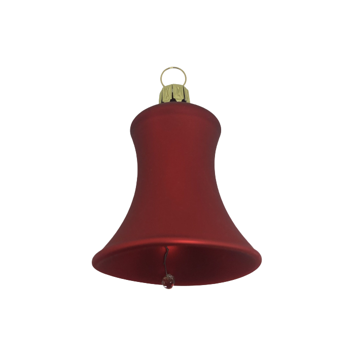 Mundblæste Juleklokker i mat rød farve i glas fra Glasbläserei Thüringer Weihnachten.