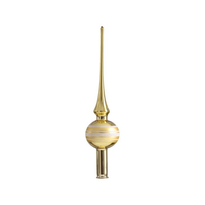 Christmas tree topper in shiny gold with pattern