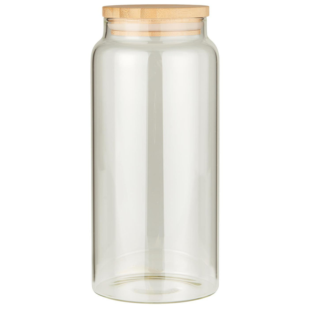 Opbevaringsglas i klart glas med bambuslåg fra Ib Laursen