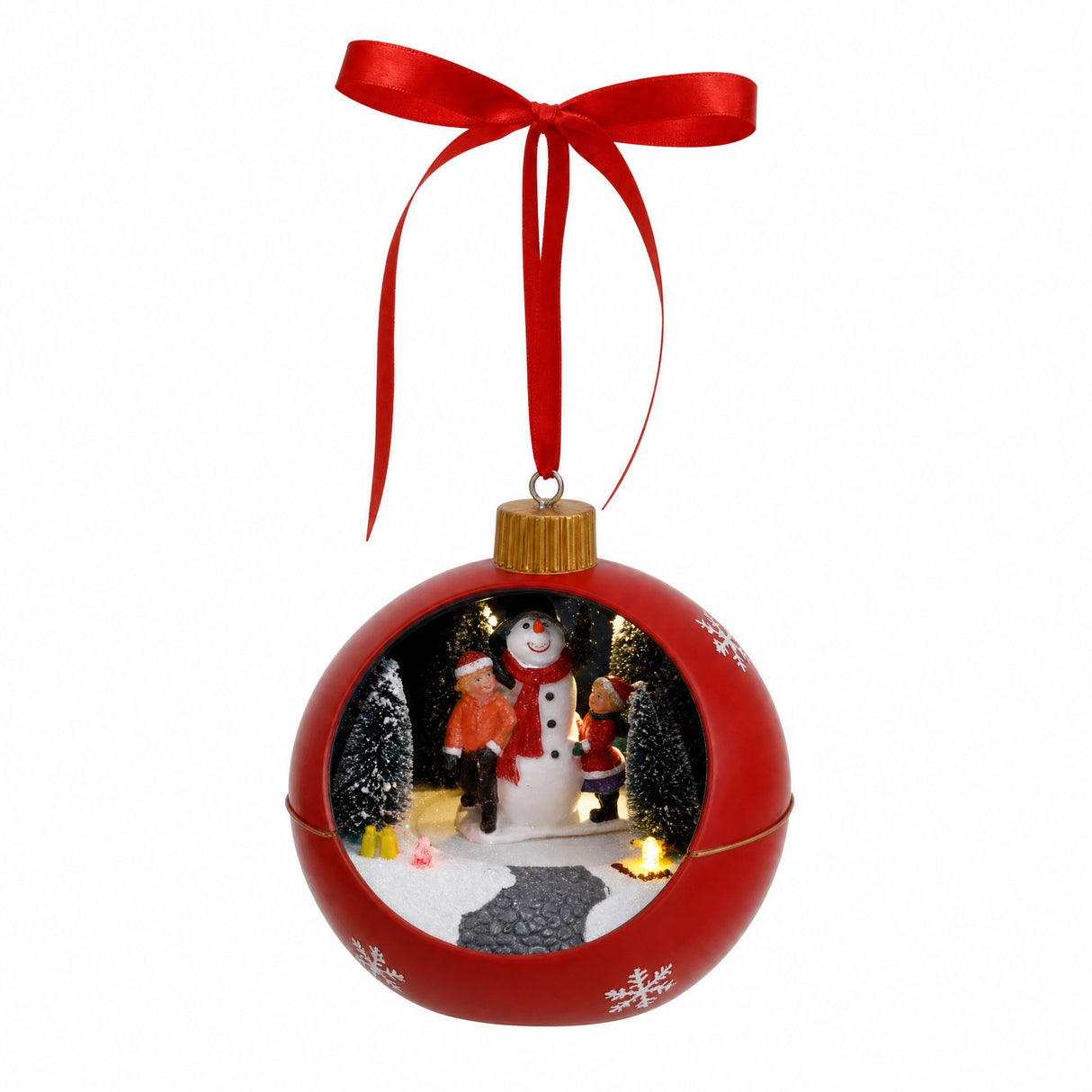 Christmas balls with winter landscape