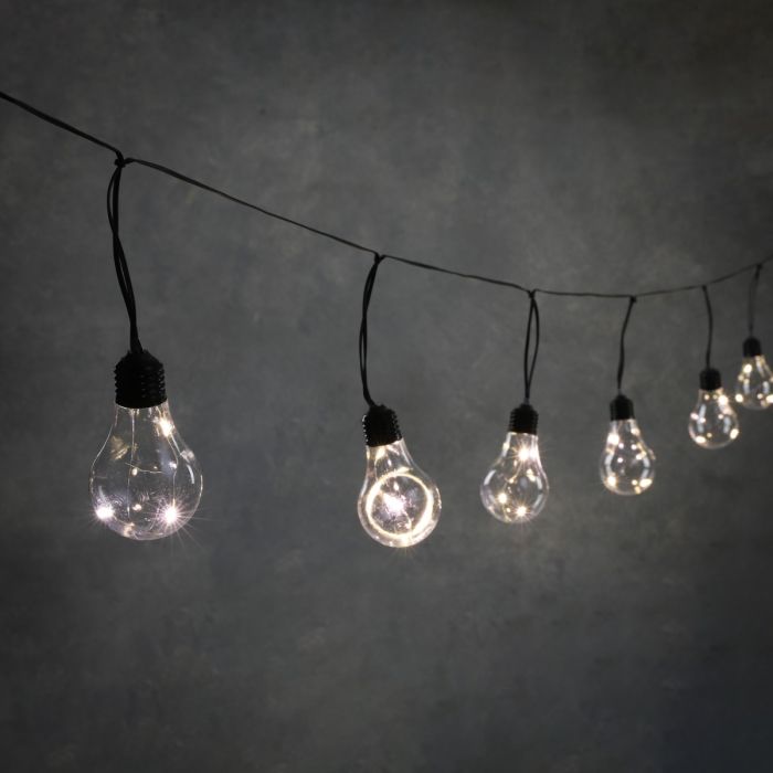 Party lyskæde med 10 pærer i varm hvid