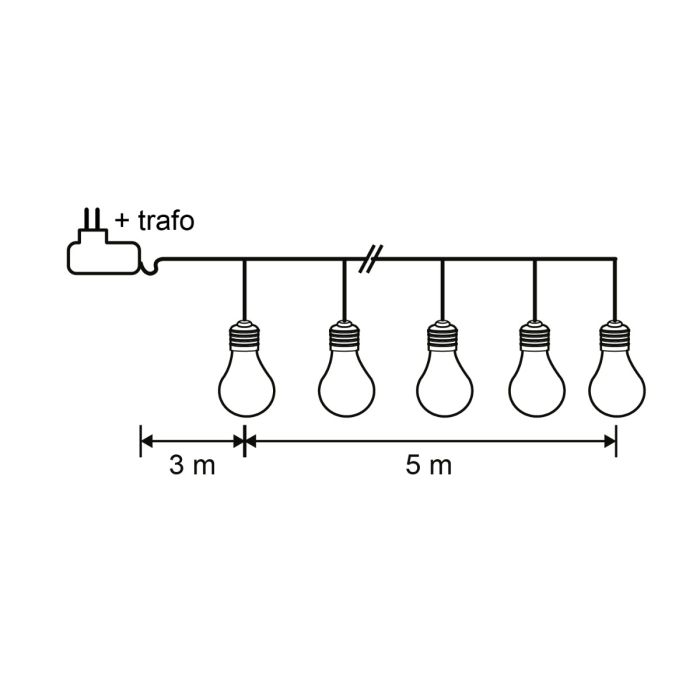 Party lyskæde med 10 pærer i varm hvid