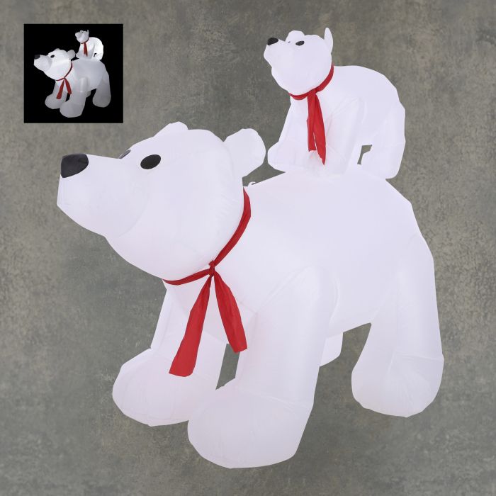 Oppustelig isbjørn med LED-lys