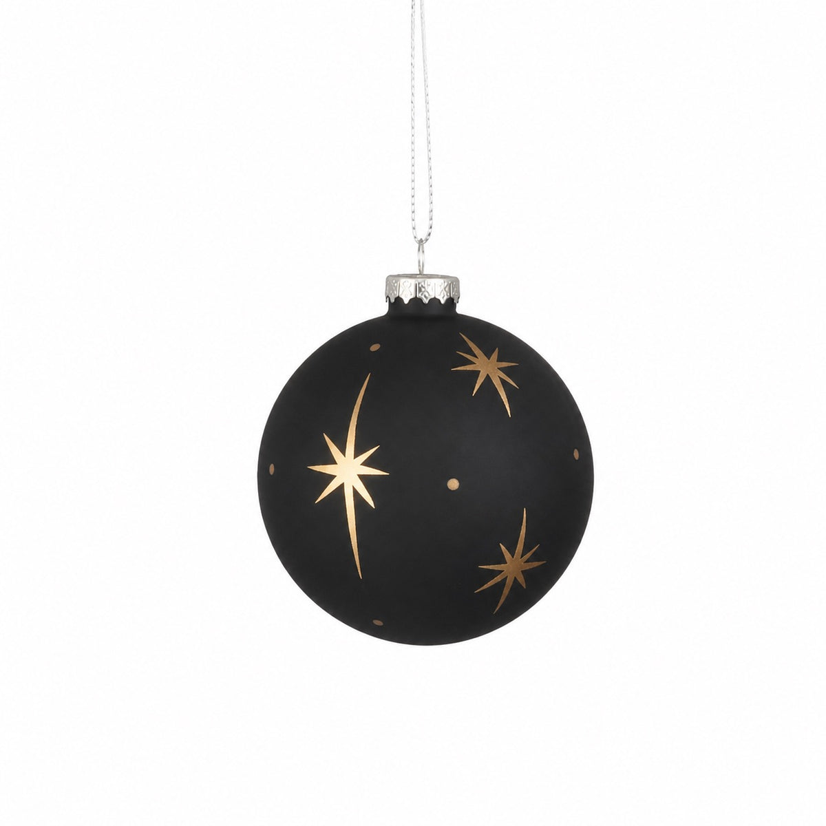 Black Christmas ball with stars