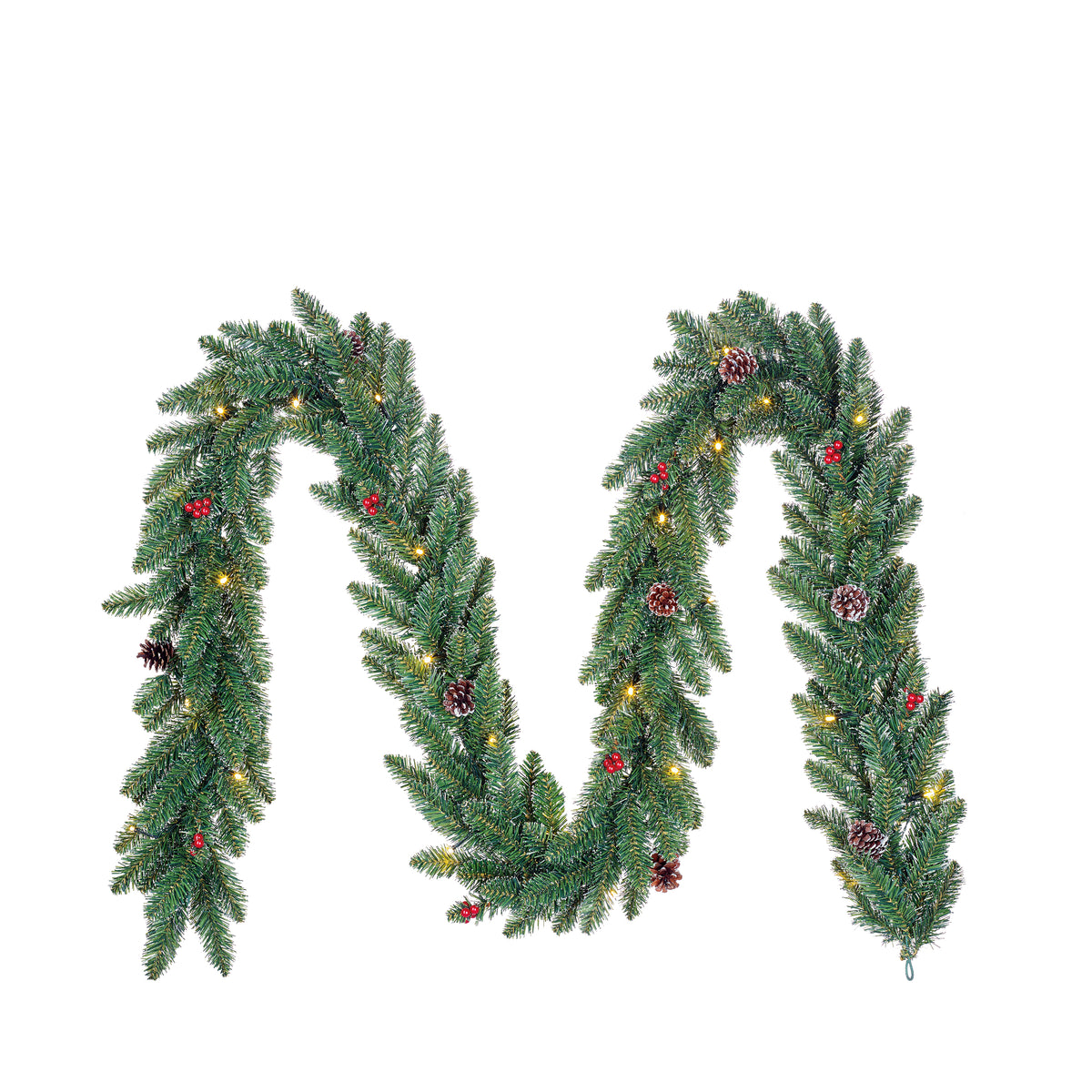 Creston fir garland with lights, 10 m long