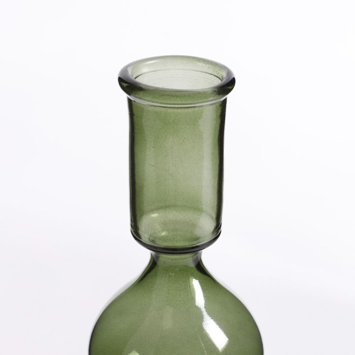 Trent glaslysestage mørkegrøn