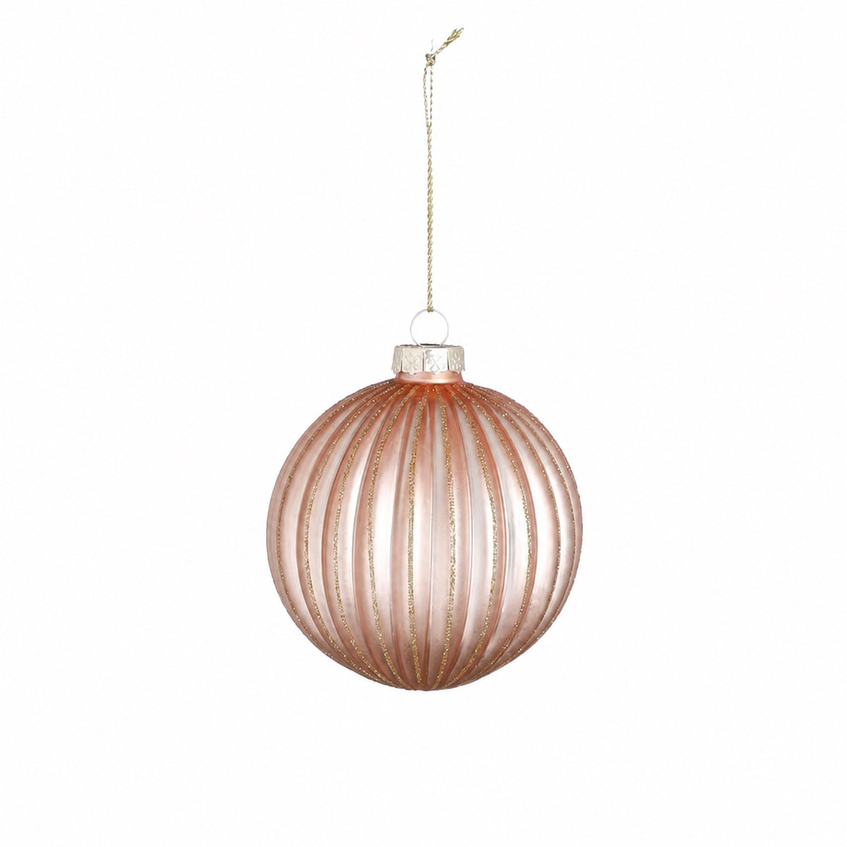 Christmas balls with shimmering stripes