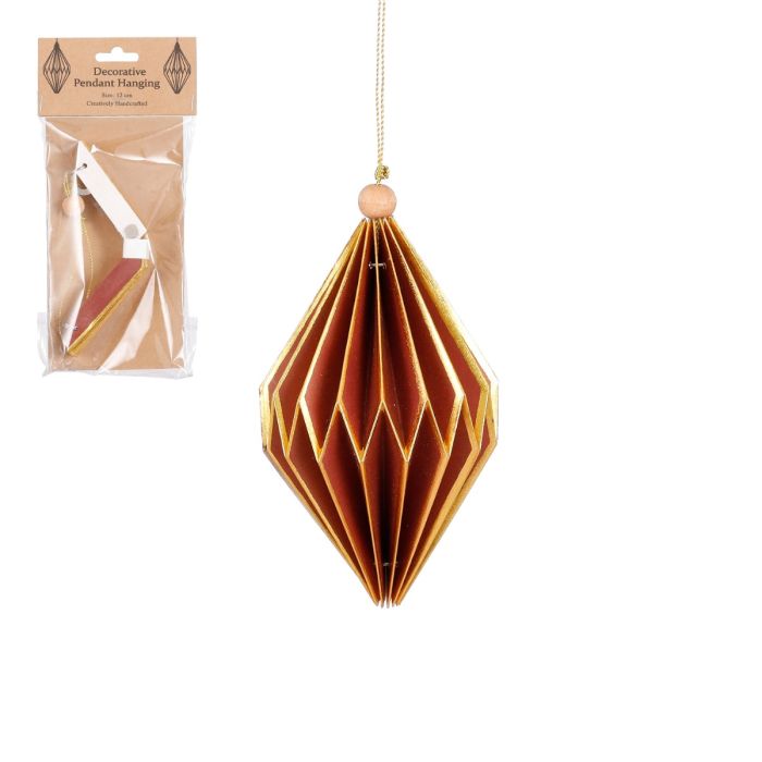 Håndlavet Diamant rød 15 cm høj