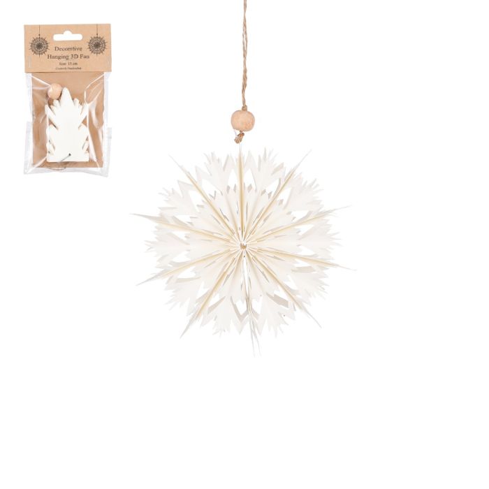 Håndlavet vifte hvid 20 cm i dia