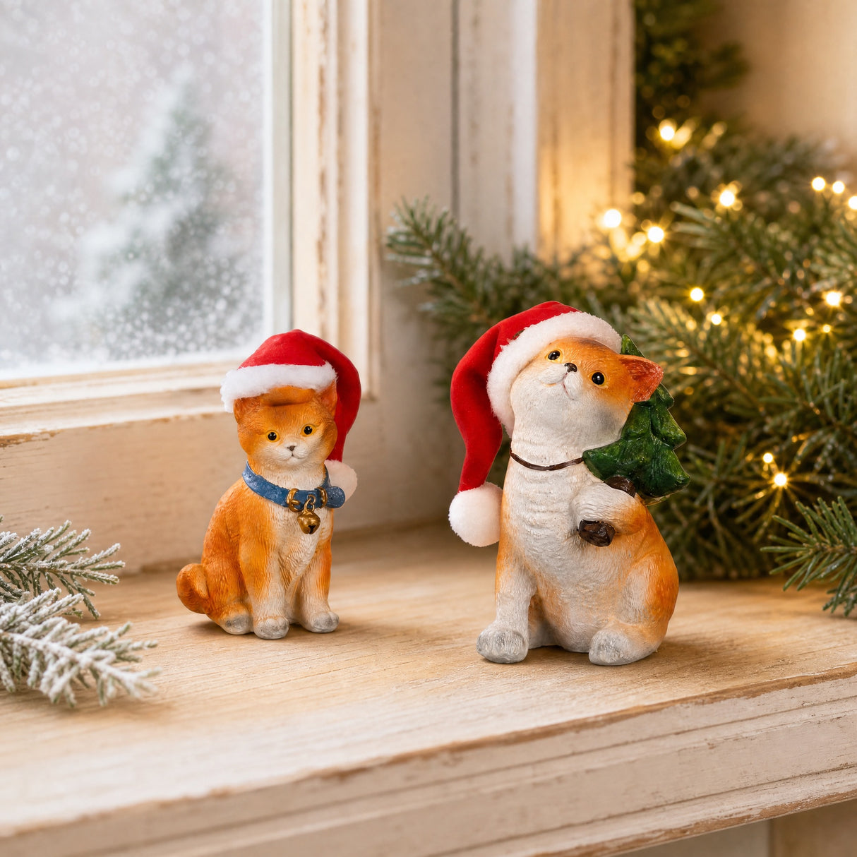 Cats with soft Santa hats