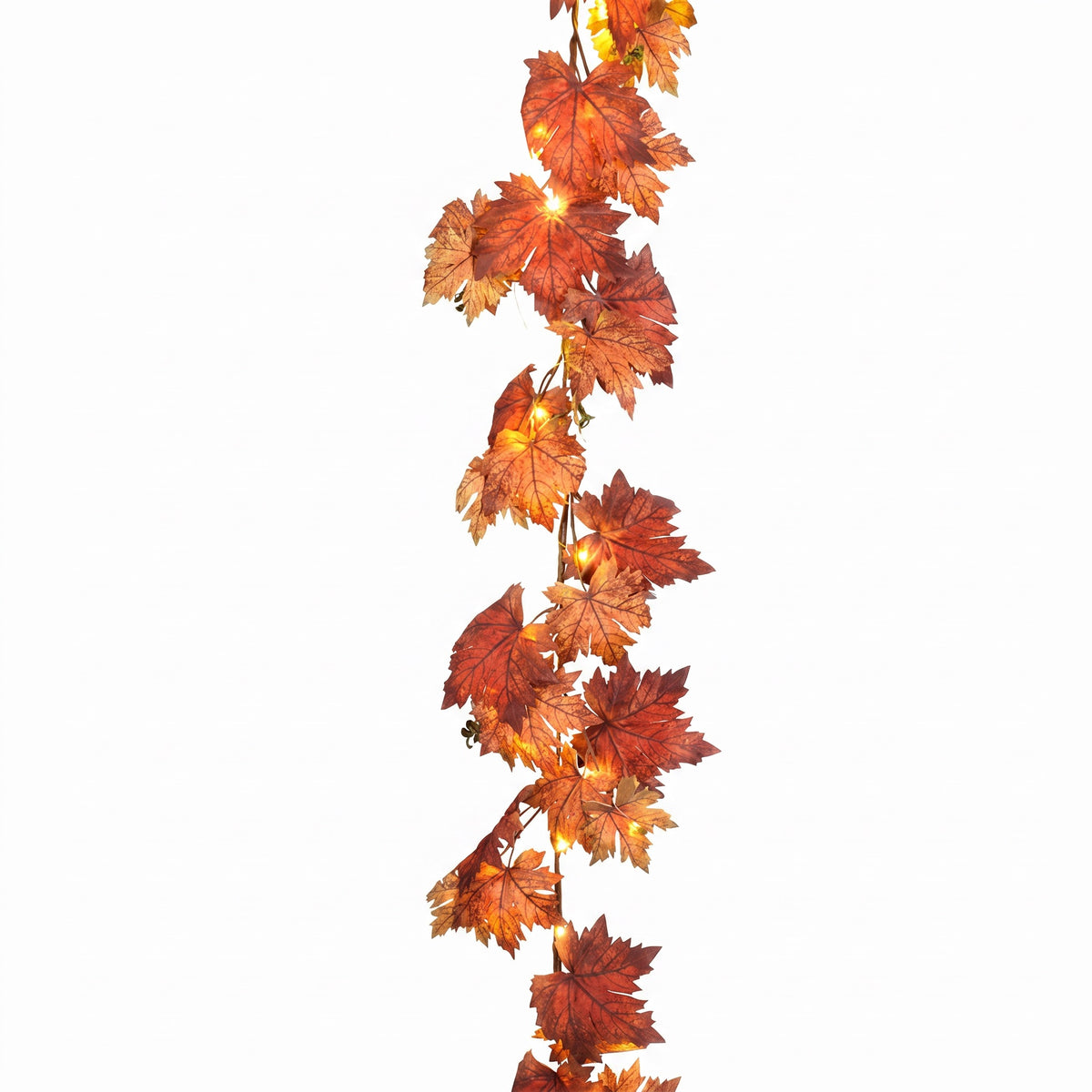 Lighted maple leaf garland
