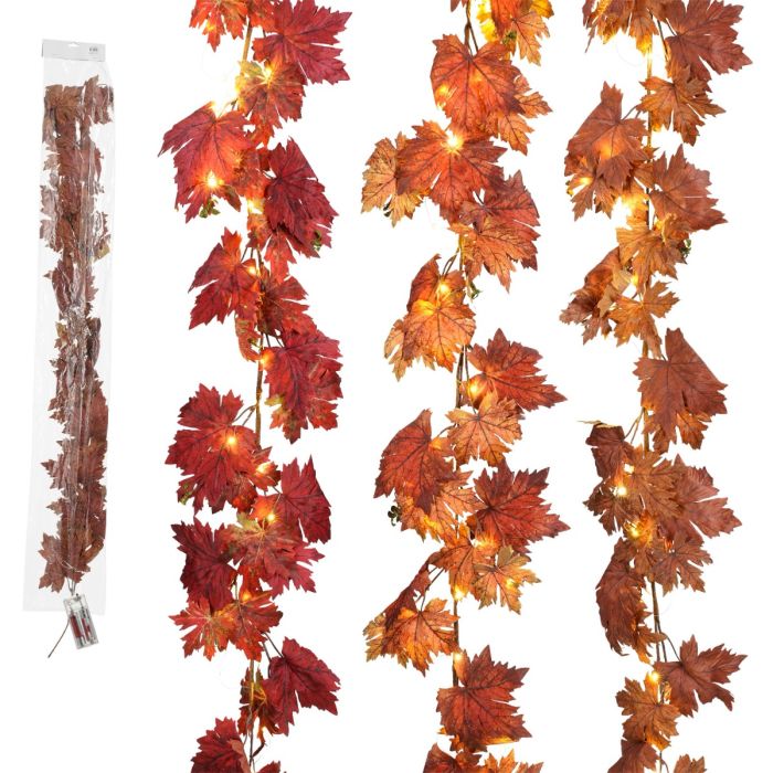 Ahornbladranke med lys