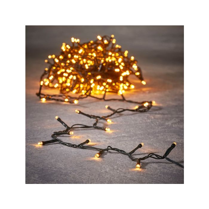 Lyskæde 80 LED varm hvid 6 m batteriboks m/timer