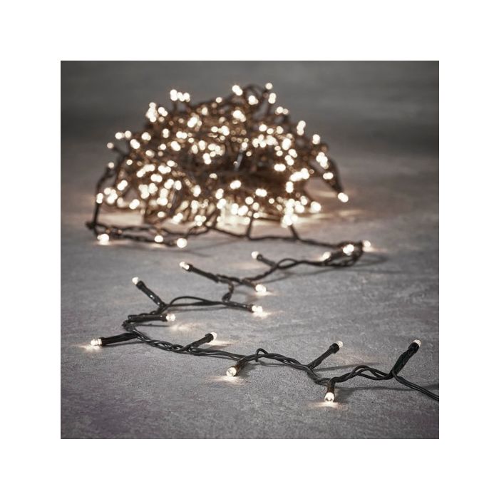 Lyskæde 40 LED klassisk hvid 3 m batteriboks m/timer