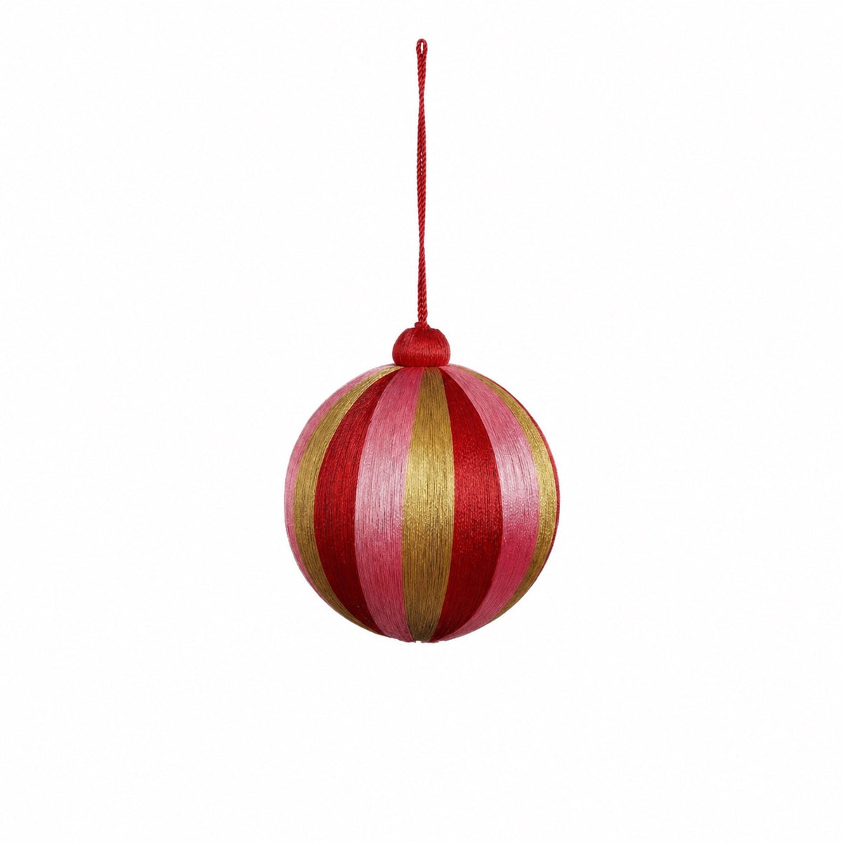 Christmas baubles with stripes 10 cm in diameter