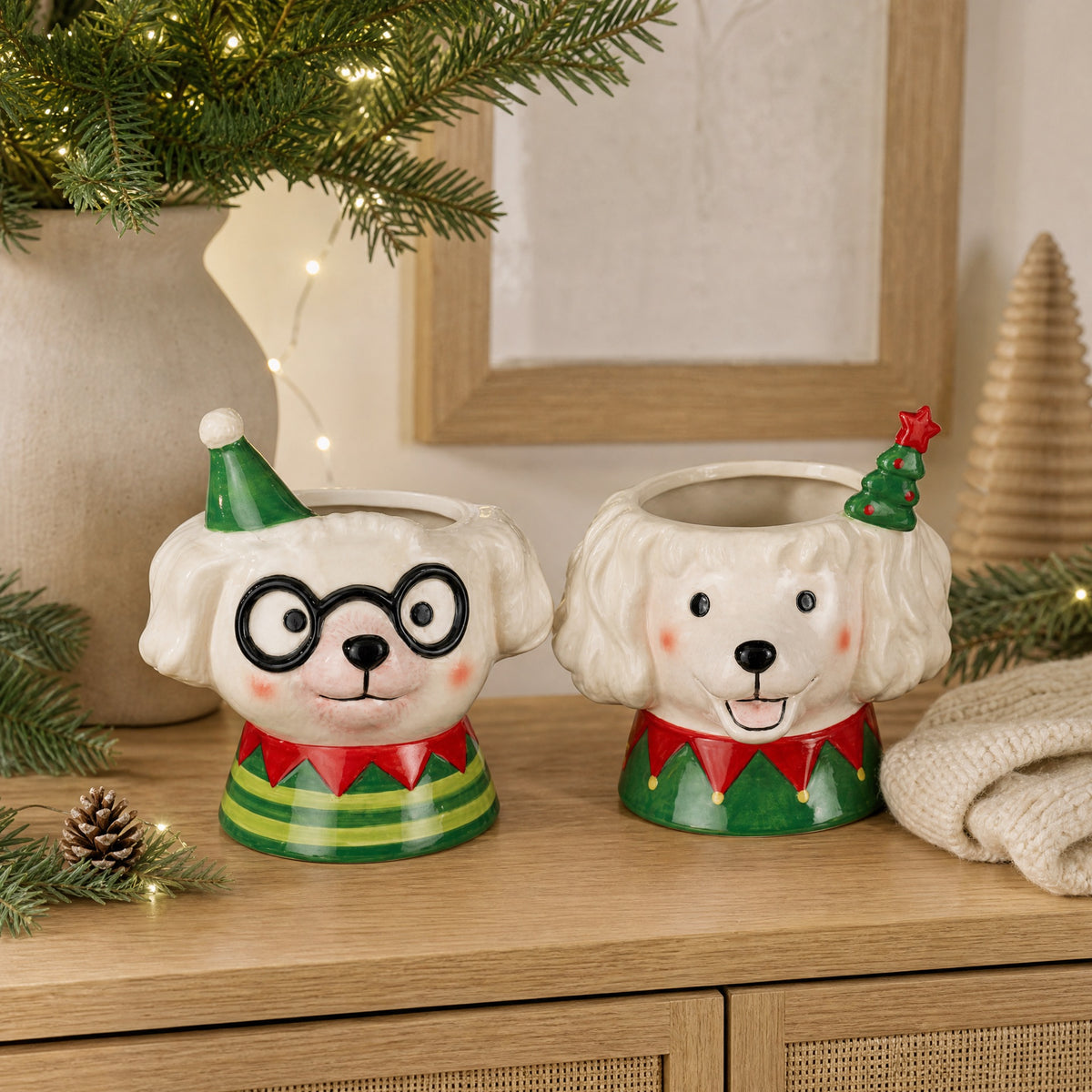 Funny flower pot dog