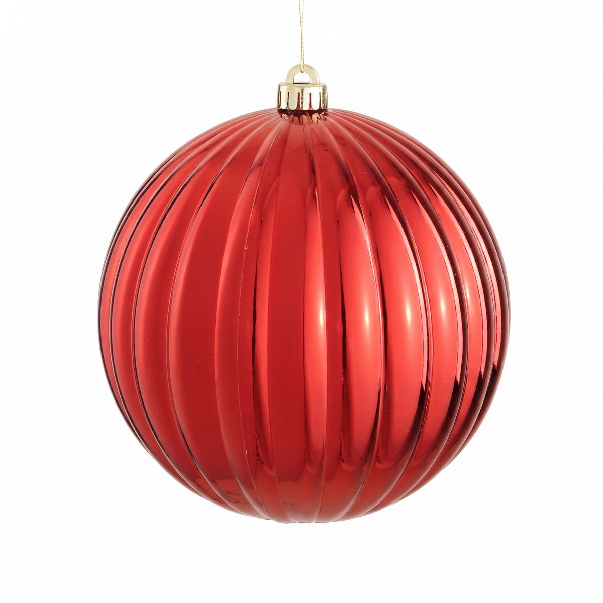 Large Christmas bauble with grooves 20 cm in diameter