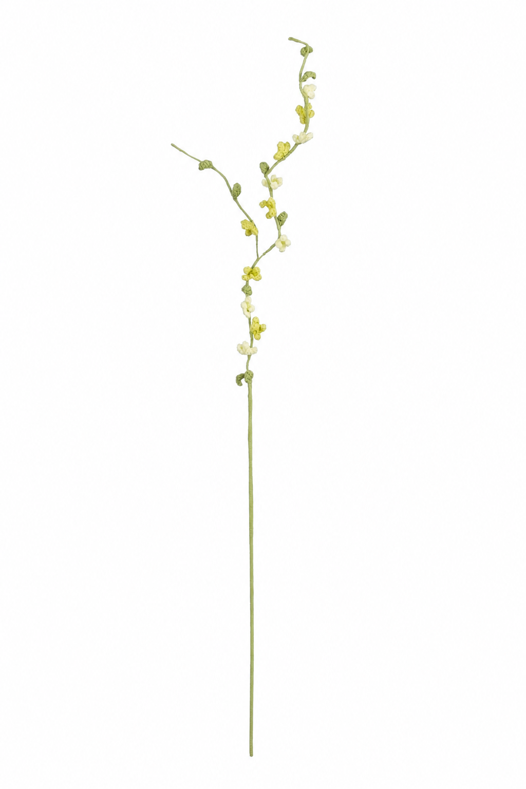 Gul hæklet blomstrende forårsgren 76 cm lang