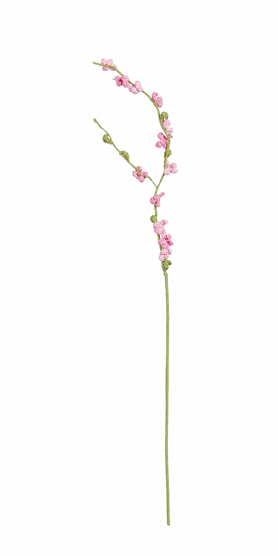 Mørk lyserød hæklet blomstrende forårsgren 76 cm lang