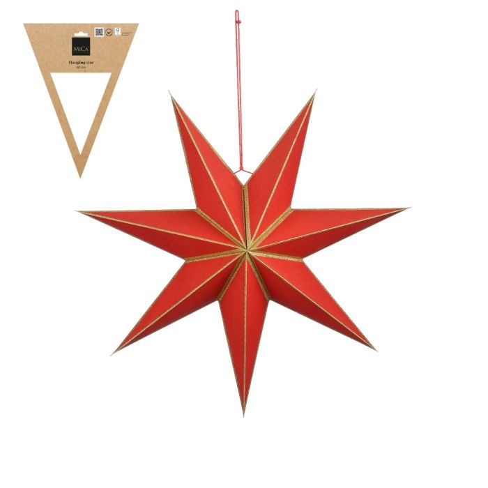 Red poinsettia with gold edges, 60 cm in diameter
