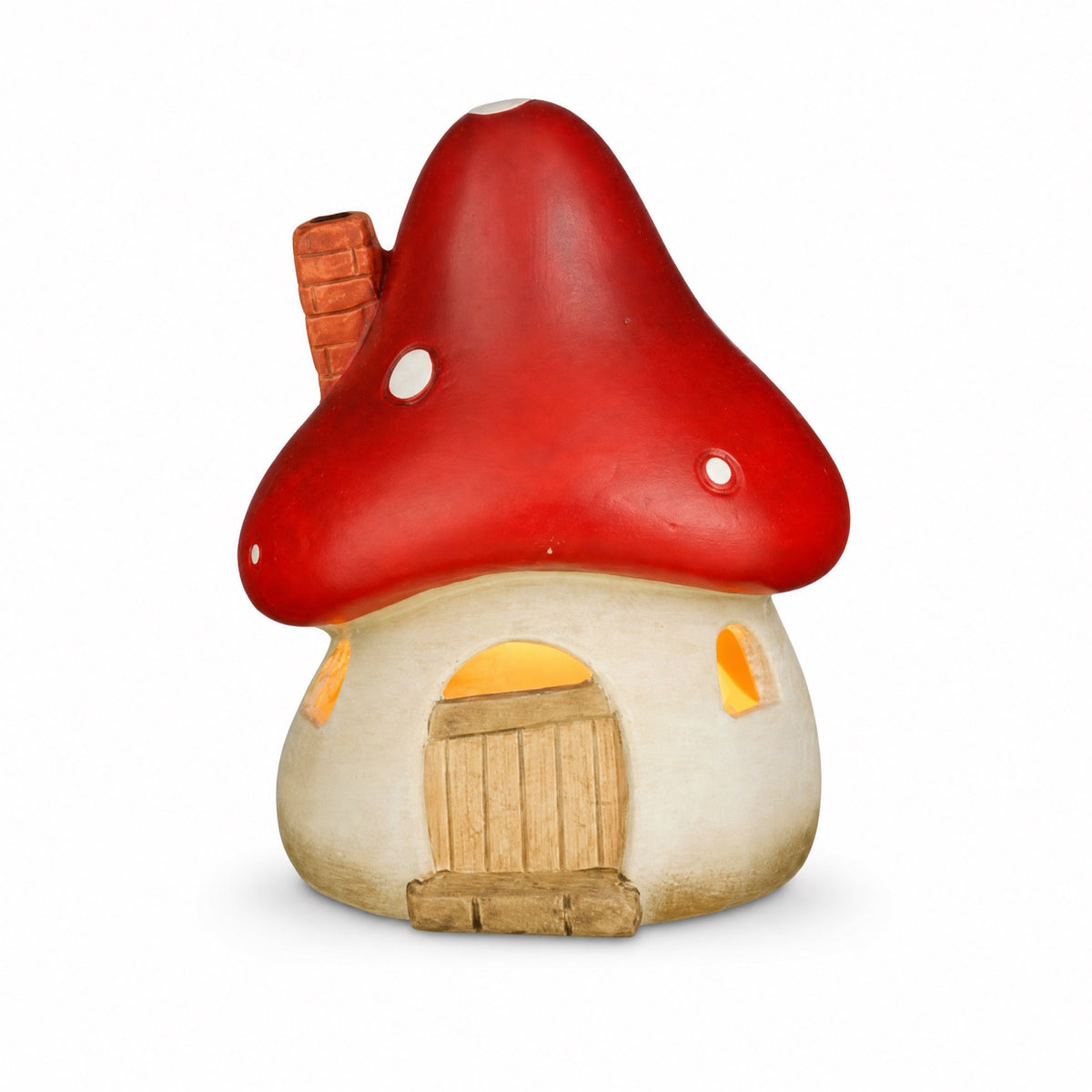 Mushroom house with LED lights 16 cm high