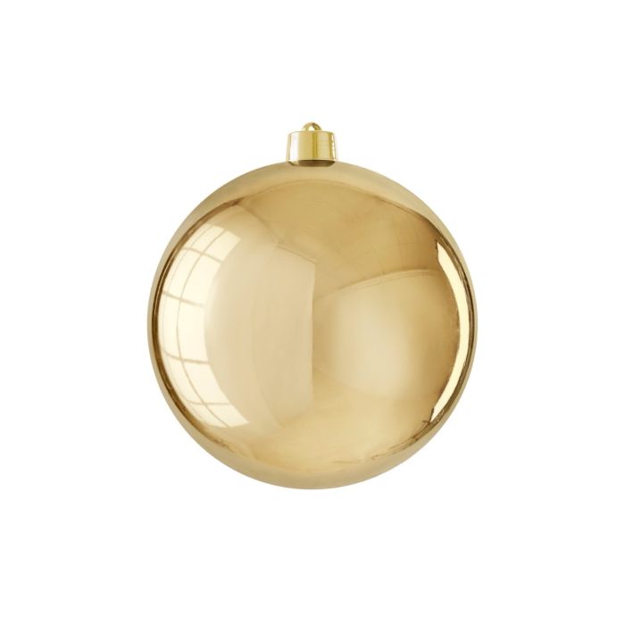 Stor julekugle blank guld 20 cm i dia