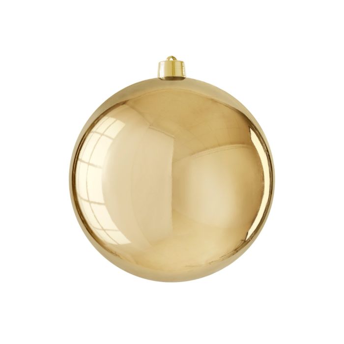 Large Christmas bauble shiny gold 25 cm in diameter
