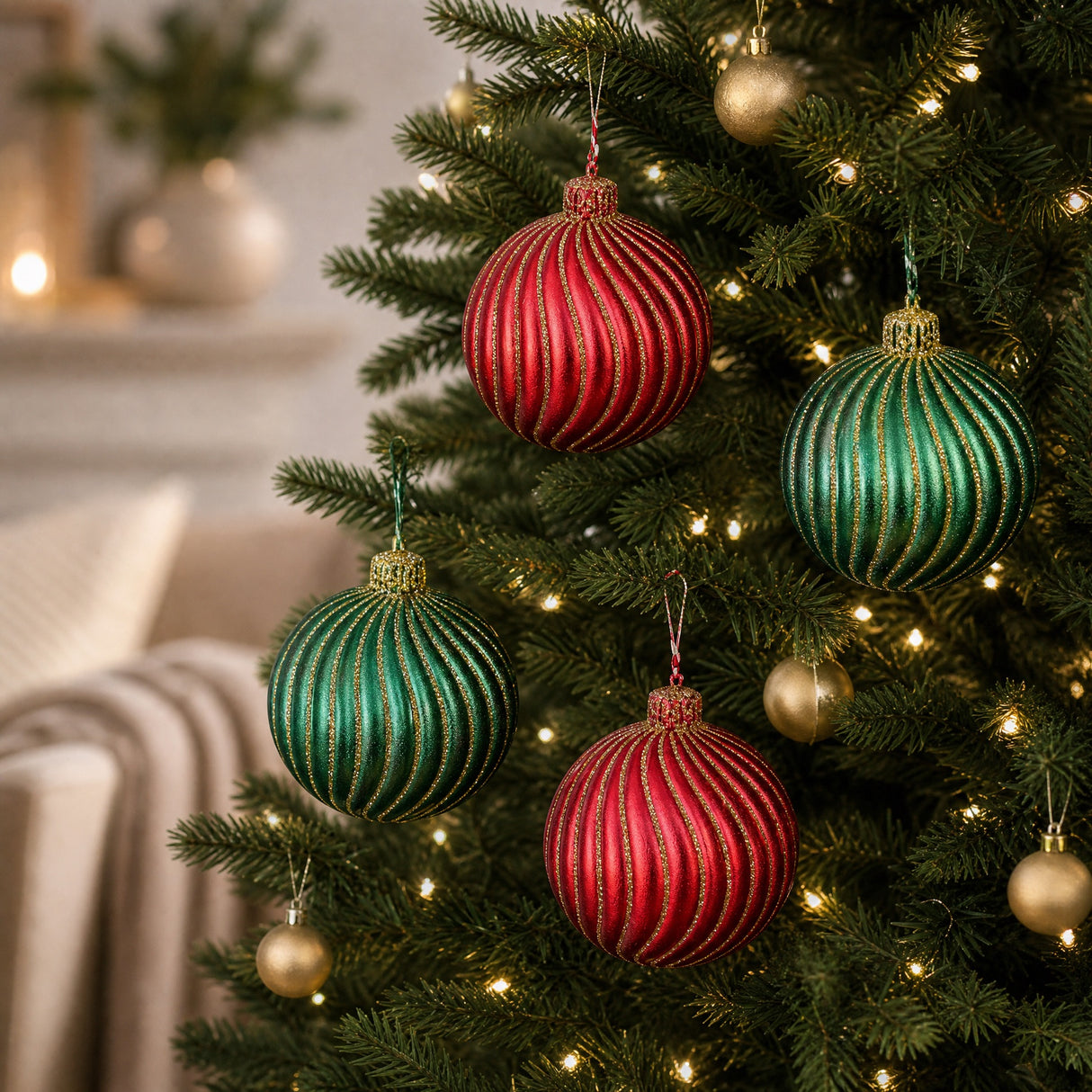 Light Christmas bauble 6 cm 2-pack