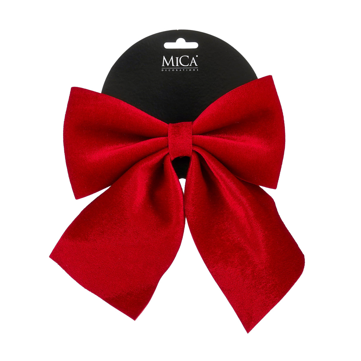 Sløjfe i mørkerød 20 cm bred til dekoration fra Mica Decorations