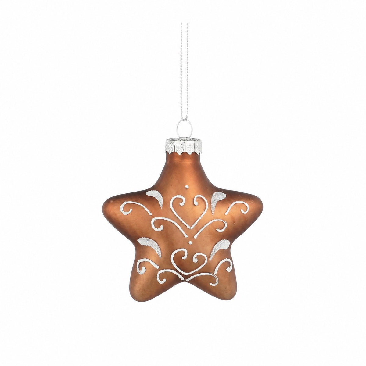 Glass-encased star-shaped honey cake ornament