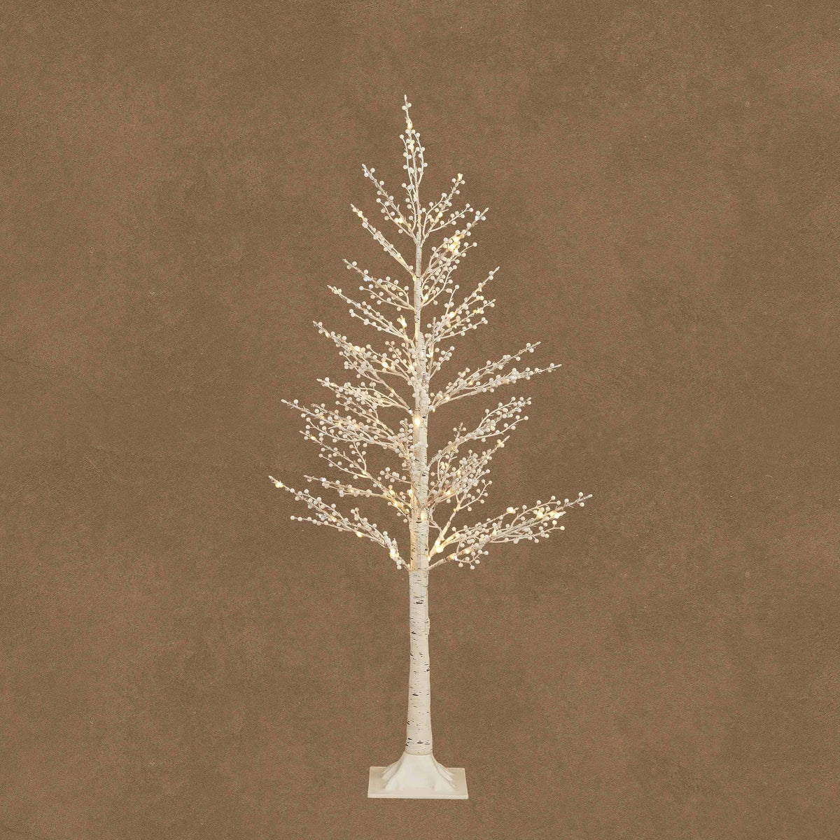 White lit tree, 150 cm tall, from Luca Lighting