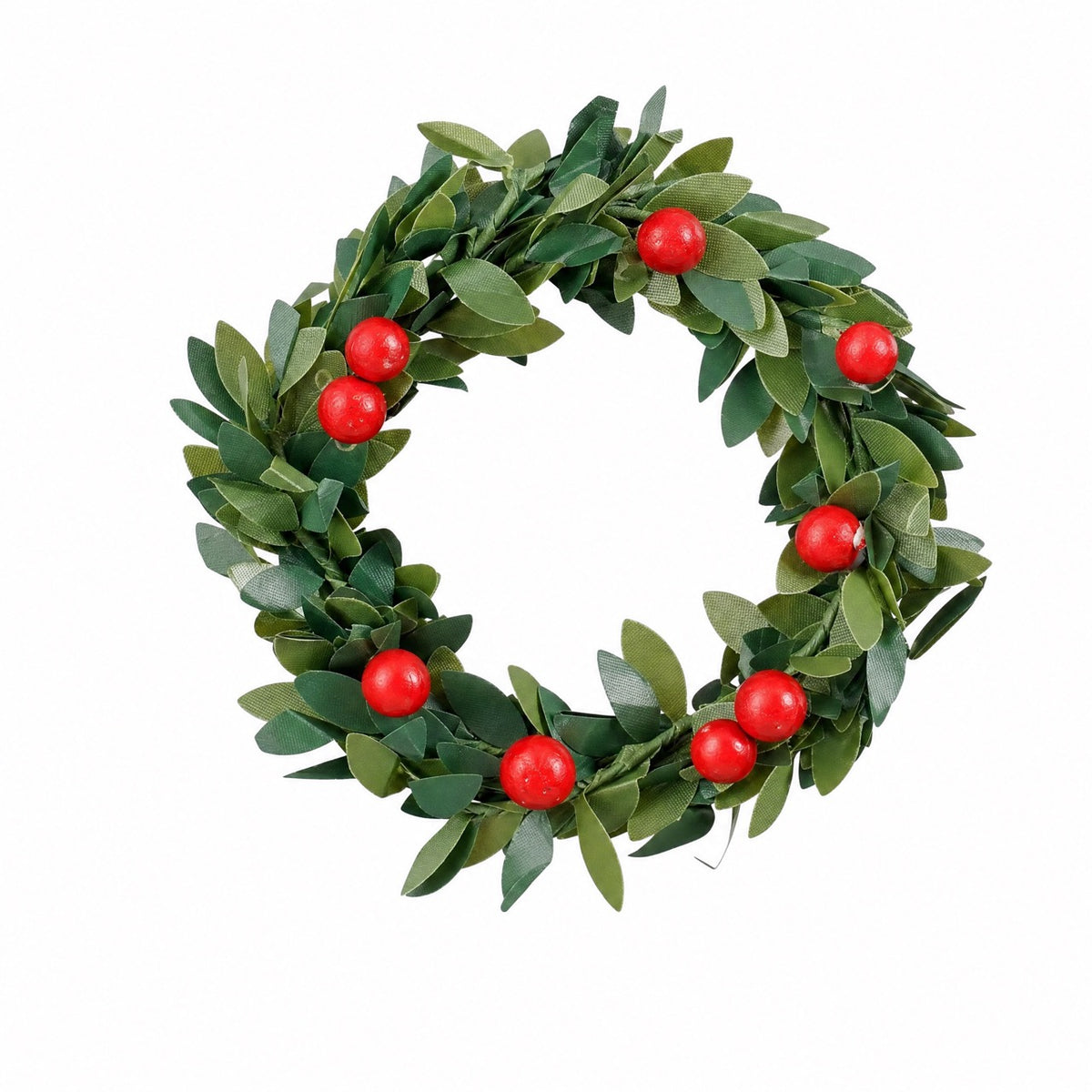 Green mini wreath for napkins and candles