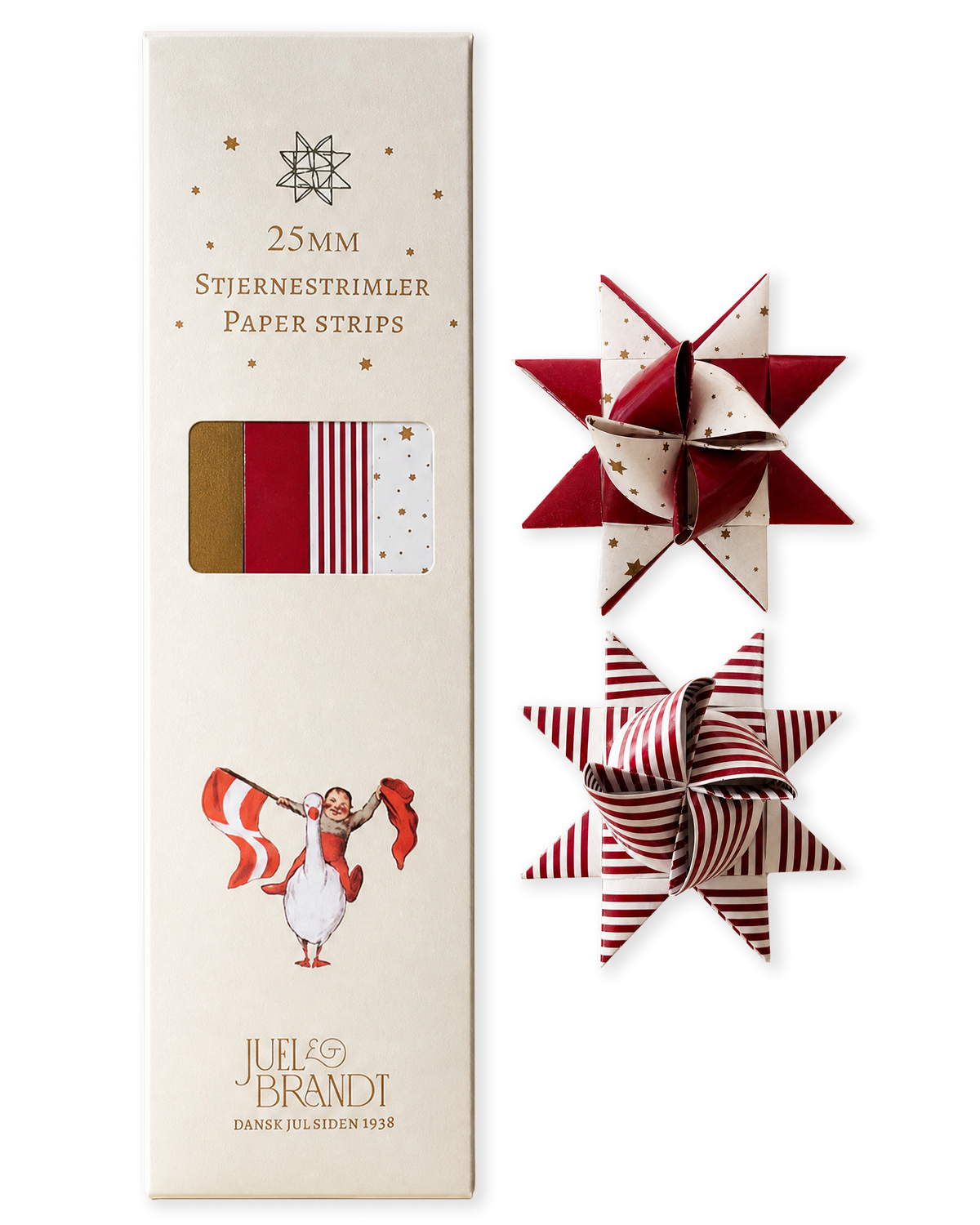 25 mm red star-patterned ribbon from Juel & Brandt