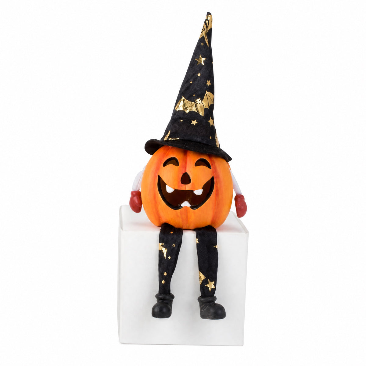 Pumpkin witch with soft legs