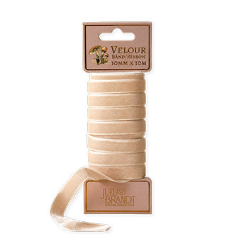 Off-white velour ribbon, 1 cm wide, 10 m long, for gift wrapping, from Juel & Brandt