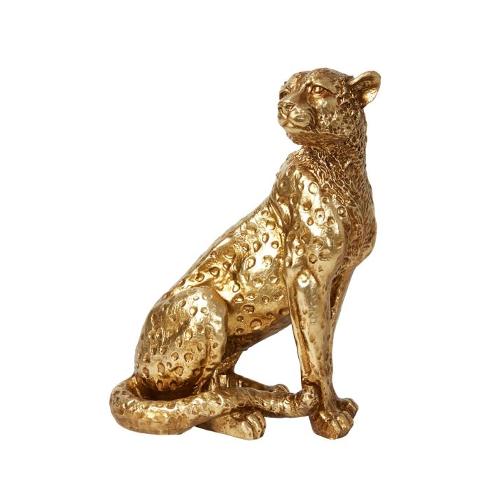 Guldfarvet leopard 28 cm høj