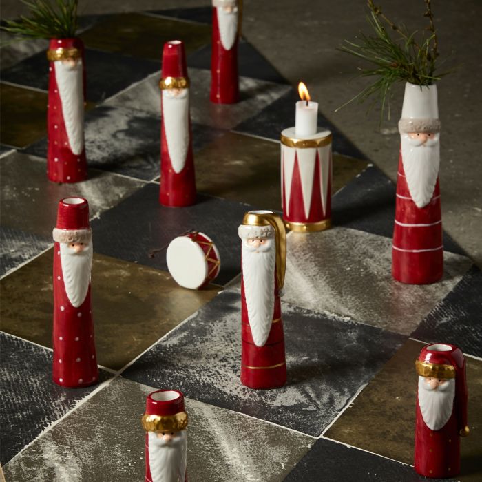 Vase med julemand 18 cm høj