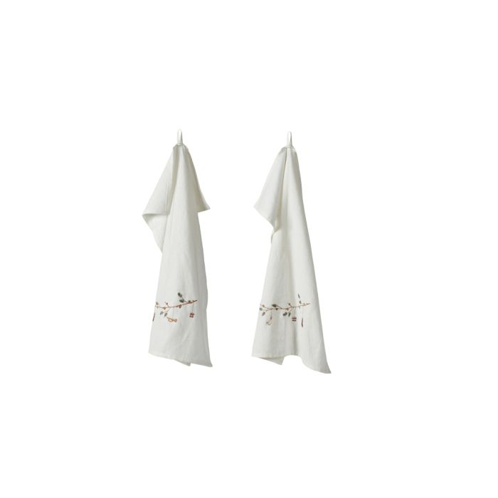 Viskestykke med broderi jul