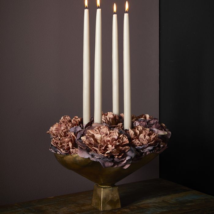 Blomsterhoved med klips pæon mørk lilla