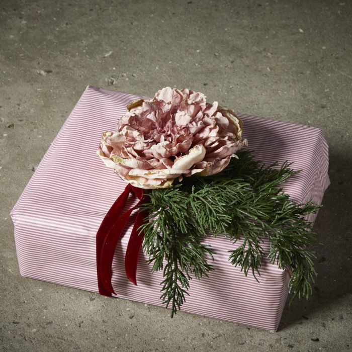 Blomsterhoved med klips pæon lyserød