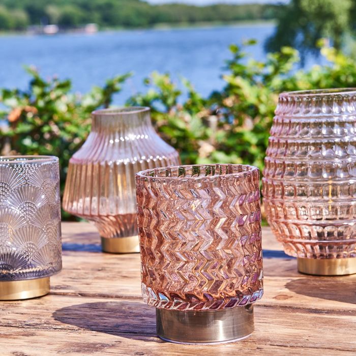 Speedtsberg Lampe med LED rosa med mønster