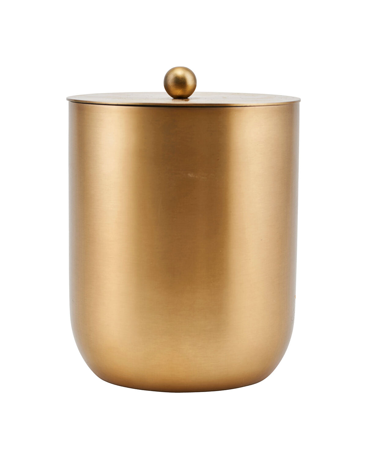 Alir ice bucket and wine cooler from House Doctor in stainless steel with a brass finish and lid with a round knob