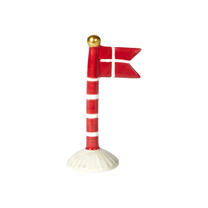 Flagstang med spidsflag 14 cm rød og hvid