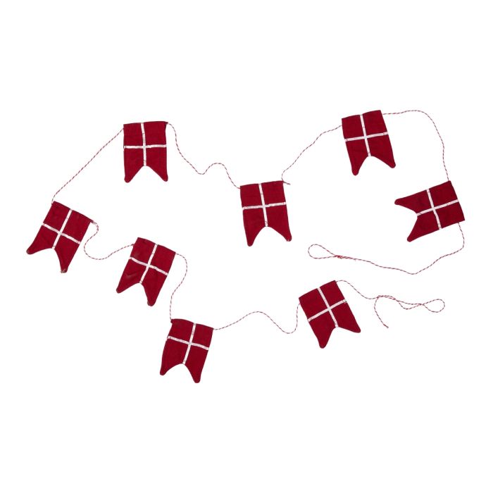 Flagranke med 8 store spidsflag 220 cm lang