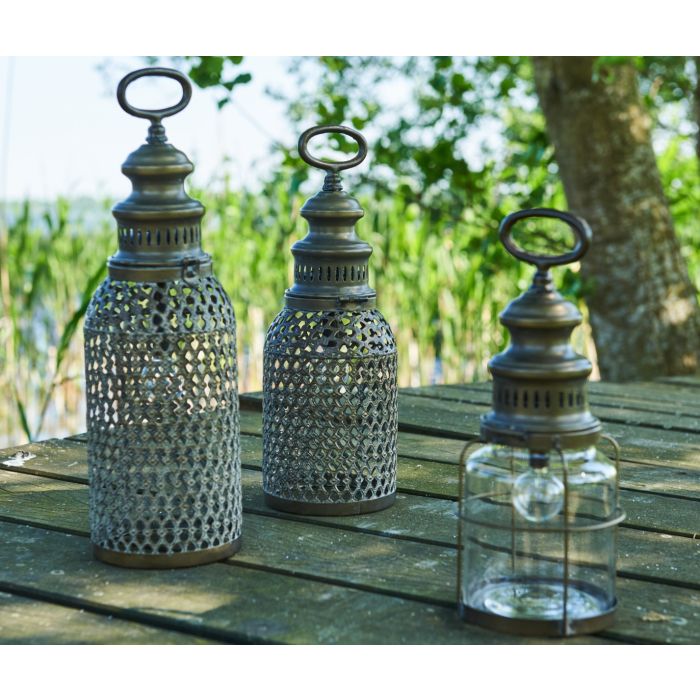 Lanterne med pære 42 cm høj