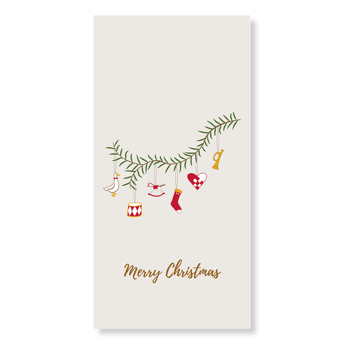 Paper napkins with fir garland and Christmas decorations from Speedtsberg