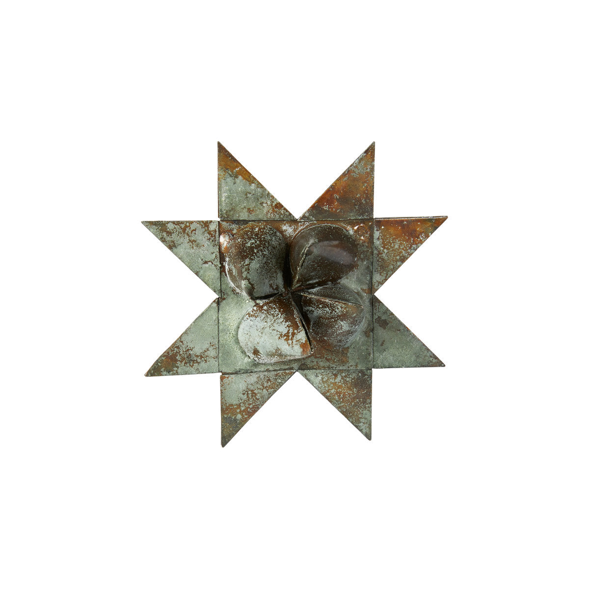 Woven star in antique gray metal, 10 cm diameter, from Speedtsberg
