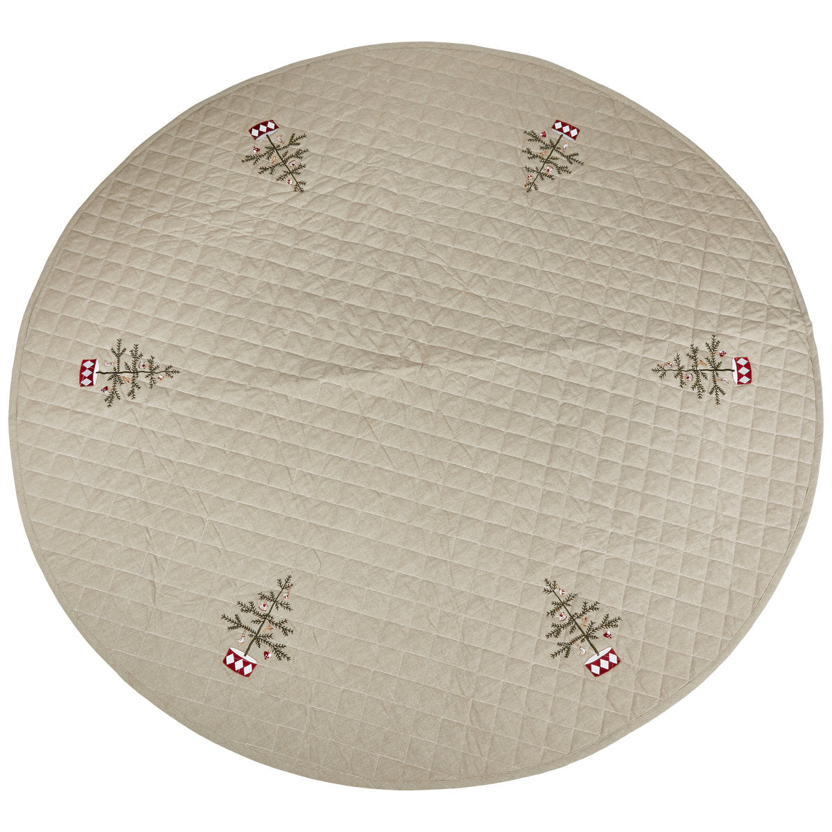 Quilted cotton Christmas tree skirt with embroidery, 180 cm diameter, from Speedtsberg