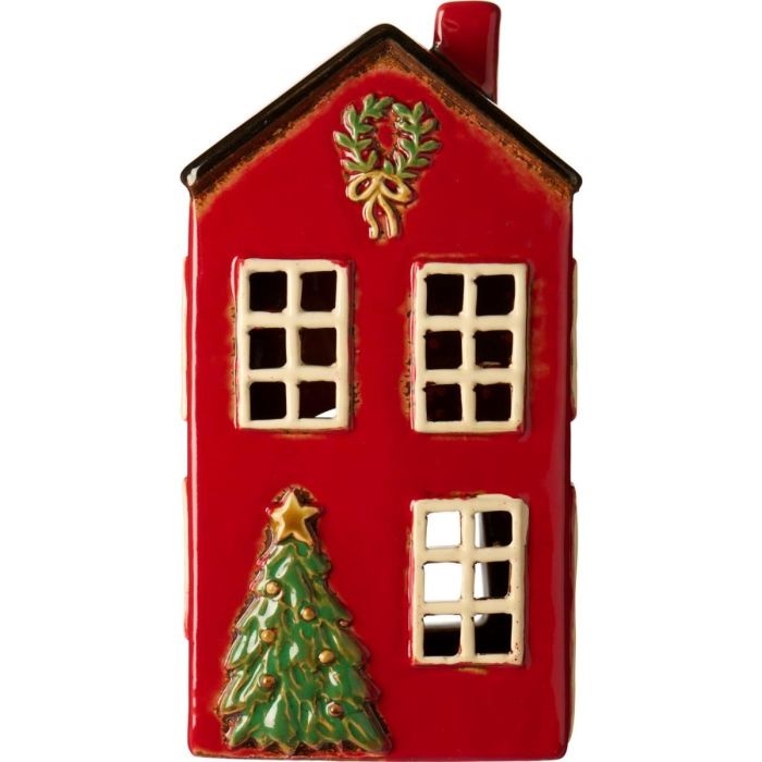 Stillenat Hus til fyrfadslys med juletræ